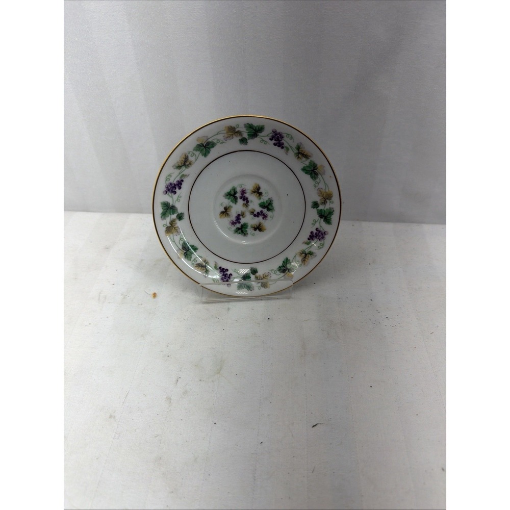 Noritake TOKAY 5168 ‎ Bread Plates Purple Grapes Green Gold Leaves Japan